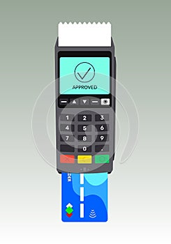 The concept of a bank pos terminal for paying for services using a card