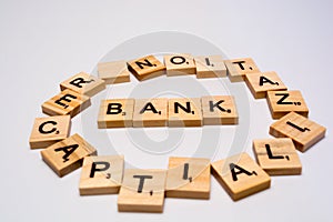 Concept of bank recapitalization on isolated background photo