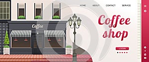 Concept banner of coffee shop shop interface