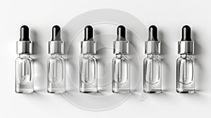 Concept of beauty and cosmetics Various cosmetic products in a bottle on a white background