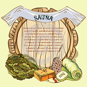 The concept of beauty and health, sauna services. Individual bath accessories, items for face and body care