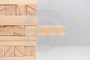 The concept is beyond a systematic approach. Wooden blocks on a white background background