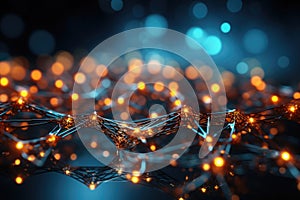 Concept of big data, machine learning, artificial intelligence, Global network.Global connecting points infographic.Abstract