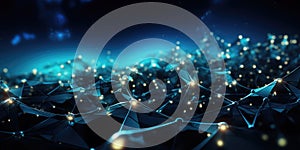 Concept of big data, machine learning, artificial intelligence, Global network.Global connecting points infographic.Abstract