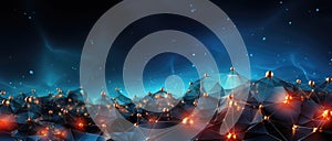 Concept of big data, machine learning, artificial intelligence, Global network.Global connecting points infographic.Abstract