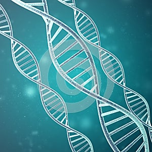 Concept of biochemistry with dna molecule. 3d rendering