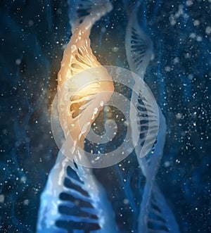 Concept of biochemistry with dna molecule