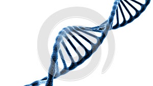 Concept of biochemistry with dna molecule isolated in white background, 3d rendering