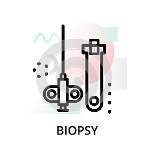 Concept of biopsy icon on abstract background