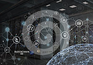 Concept of Blockchain. Cryptocurrency platform
