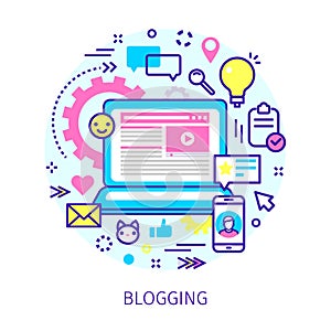 Concept of blogging.