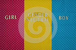 Concept of boys, girls and gender neutral - choice of gender