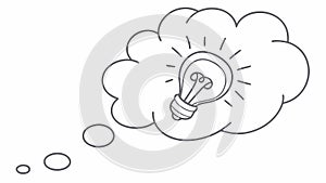 Concept of bright idea in a thought bubble, creative thinking, vector design Generative AI