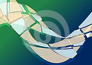 Concept broken wavy shapes abstract background