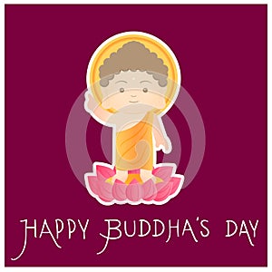 Concept of Buddha.Happy Buddha`s Day.Vector illustration