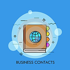 Concept of business contacts, international communication, global networking.