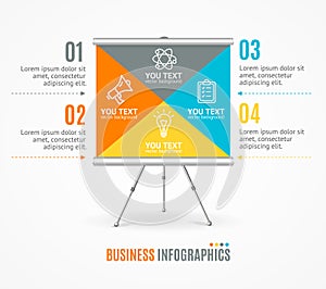 Concept of Business Infographic Option Banner Card Easel or Desk. Vector
