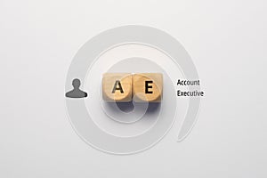 Concept business marketing acronym AE or Account Executive