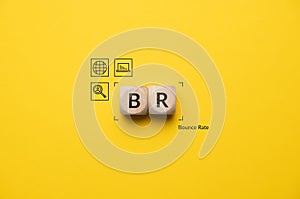 Concept business marketing acronym BR or Bounce Rate.