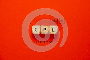 Concept business marketing acronym CPL or Cost Per Lead photo