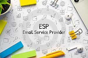 Concept business marketing acronym ESP or Email Service Provider