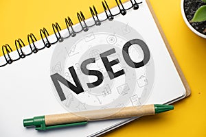 Concept business marketing acronym NSEO or Negative SEO