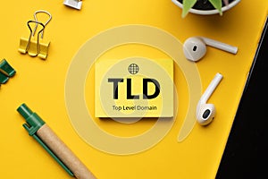 Concept business marketing acronym TLD or Top Level Domain