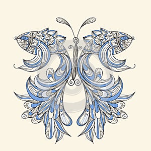 Concept butterfly with wings - fishes