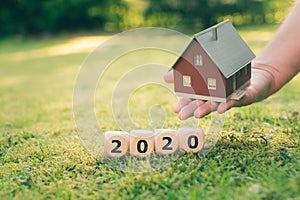 Concept for buying a house in the year 2020.