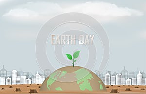 Concept of the campaign and help maintain our world and planting trees for a bright future