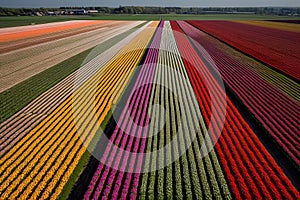 This concept captures the vibrant and picturesque beauty of crop fields when viewed from above.