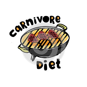 Concept of carnivore, all-meat diet. Excellent for poster, banner, article illustration