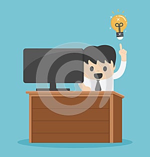 Concept cartoon illustration  businessman have a good idea eps