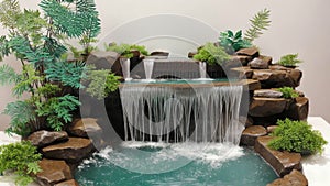 Cascade of Serenity Embracing Tranquility with a Paper Art Waterfall on National Relaxatio.AI Generated photo