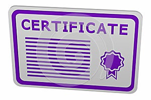 Concept: certificate, isolated on white background.