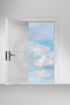 Concept of choice with many doors opportunity - 3d rendering