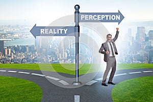 Concept of choosing perception or reality