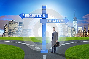 Concept of choosing perception or reality