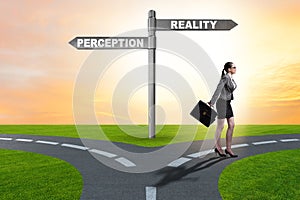 Concept of choosing perception or reality