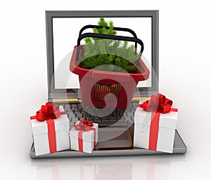 Concept of Christmas online shopping