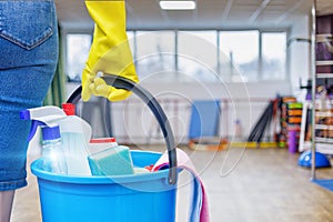 The concept of cleaning services of gyms