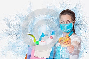 The concept of cleaning services during a pandemic