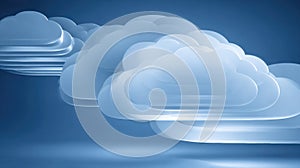 Concept of Cloud Computing With Layers of Clouds and Soft Light Creating a Digital Environment for Technology and