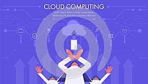 Concept cloud computing technology vector illustration.