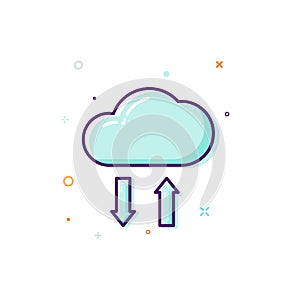 Concept cloud icon. Thin line flat design. Data store concept. Vector illustration isolated on white background