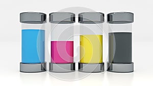 Concept cmyk print cartridge,