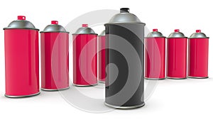 Concept of color spray cans