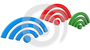 Concept of colorful WIFI signs