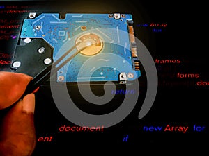 The concept of computer hardware upgrade and technology. Repairing and upgrade SSD Solid State Drive