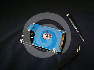 The concept of computer hardware upgrade and technology. Repairing and upgrade SSD Solid State Drive